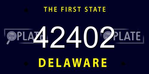 42402 Delaware License Plate