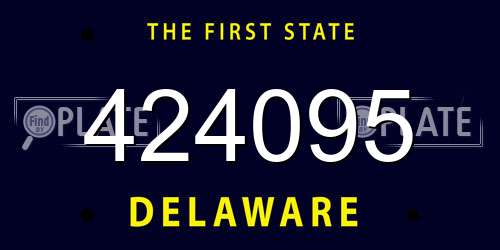 424095 Delaware License Plate