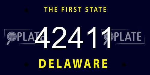 42411 Delaware License Plate