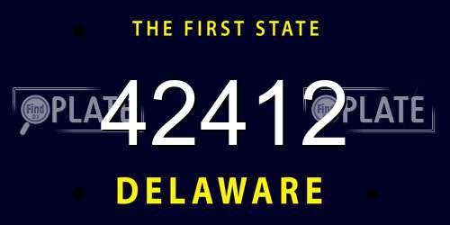 42412 Delaware License Plate