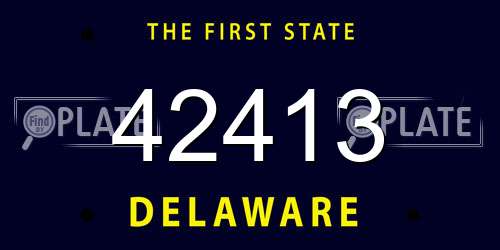42413 Delaware License Plate