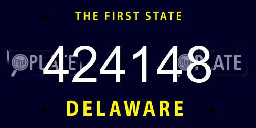 424148 Delaware License Plate