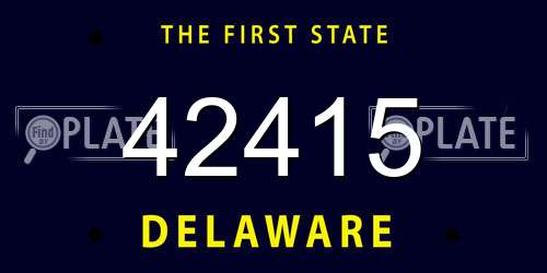 42415 Delaware License Plate