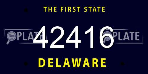 42416 Delaware License Plate