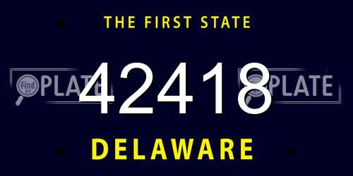 42418 Delaware License Plate
