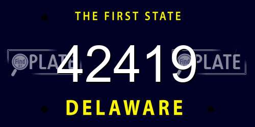 42419 Delaware License Plate