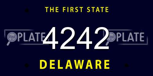 4242 Delaware License Plate