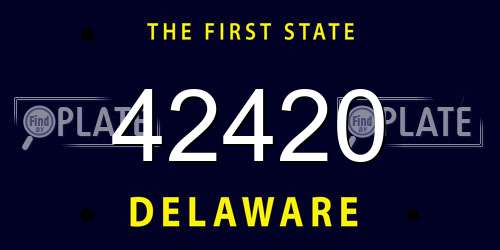 42420 Delaware License Plate