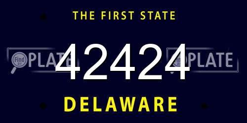 42424 Delaware License Plate
