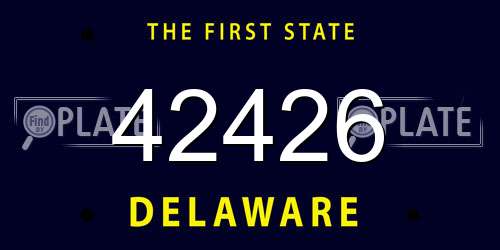 42426 Delaware License Plate