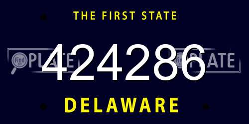 424286 Delaware License Plate