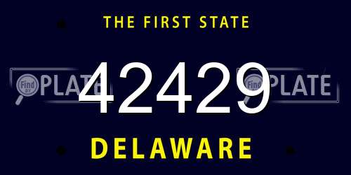 42429 Delaware License Plate