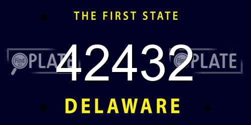 42432 Delaware License Plate
