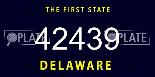 42439 Delaware License Plate