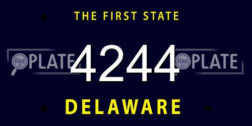 4244 Delaware License Plate