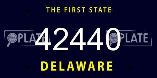42440 Delaware License Plate