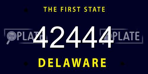 42444 Delaware License Plate