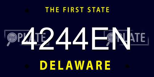4244EN Delaware License Plate