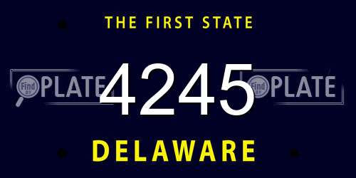 4245 Delaware License Plate