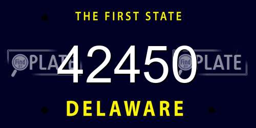 42450 Delaware License Plate