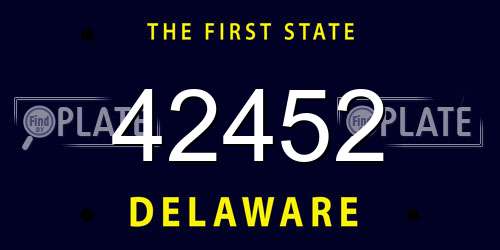 42452 Delaware License Plate