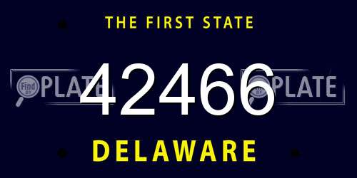 42466 Delaware License Plate
