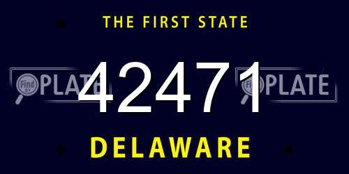 42471 Delaware License Plate