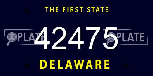 42475 Delaware License Plate