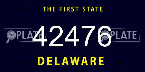 42476 Delaware License Plate