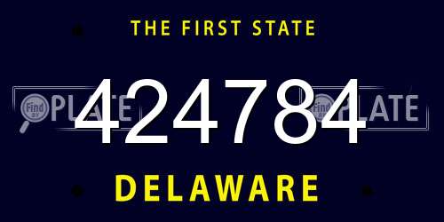 424784 Delaware License Plate