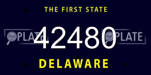 42480 Delaware License Plate