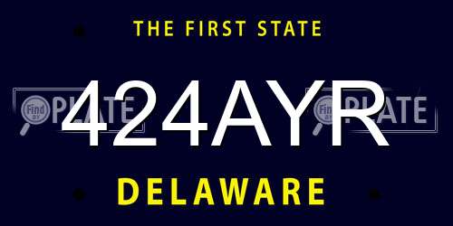 424AYR Delaware License Plate