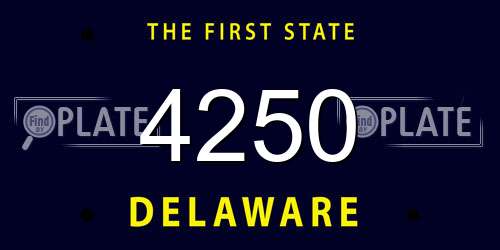 4250 Delaware License Plate