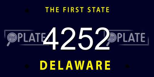 4252 Delaware License Plate