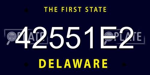 42551E2 Delaware License Plate