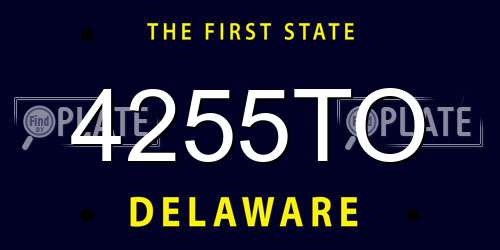 4255TO Delaware License Plate