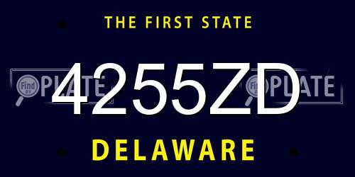 4255ZD Delaware License Plate