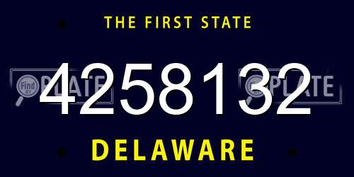 4258132 Delaware License Plate