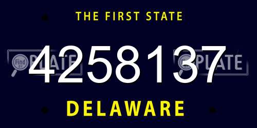 4258137 Delaware License Plate