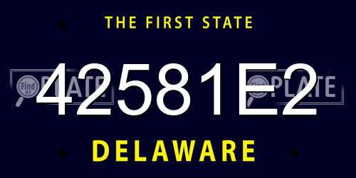 42581E2 Delaware License Plate