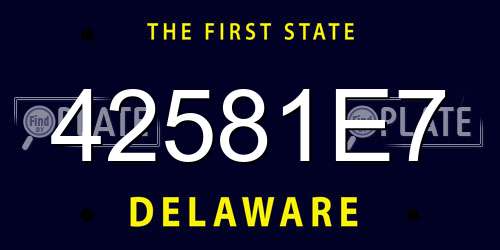 42581E7 Delaware License Plate