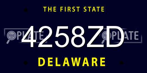 4258ZD Delaware License Plate