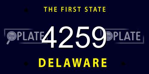 4259 Delaware License Plate