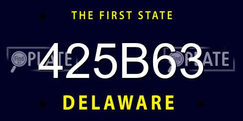 425B63 Delaware License Plate