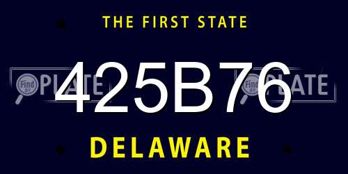 425B76 Delaware License Plate