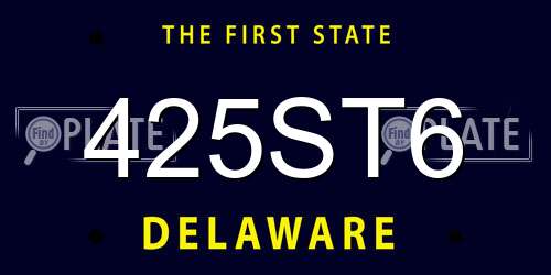 425ST6 Delaware License Plate