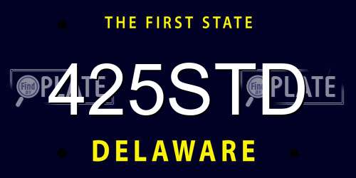 425STD Delaware License Plate