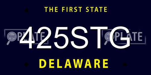 425STG Delaware License Plate