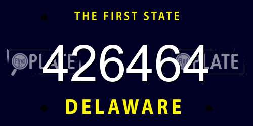 426464 Delaware License Plate