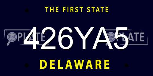426YA5 Delaware License Plate